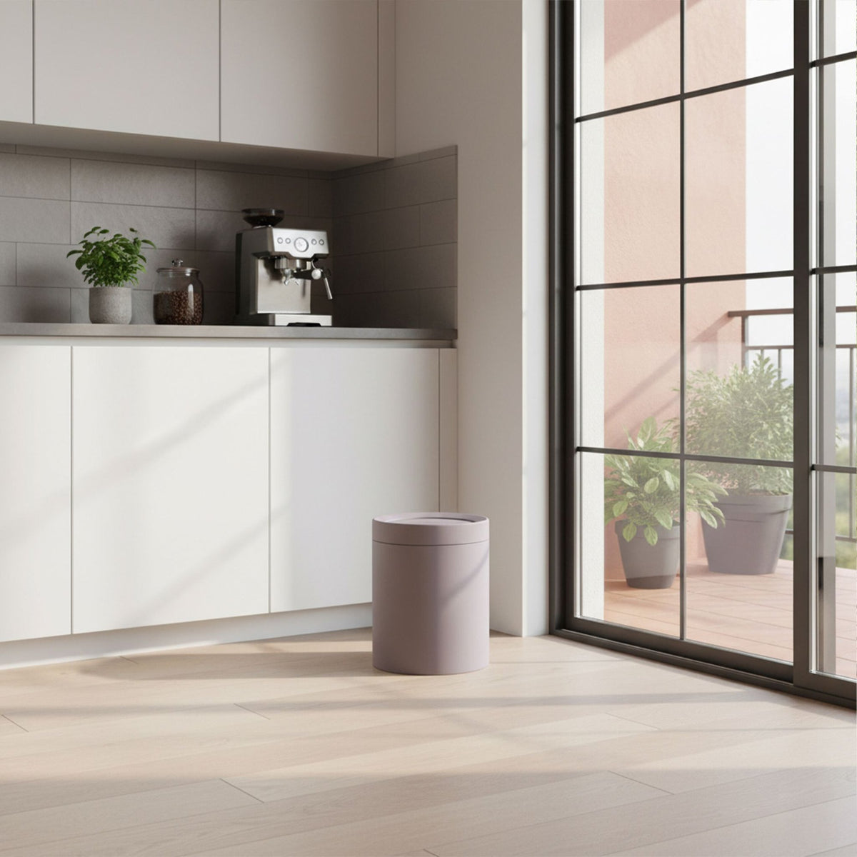 13L Swing-Lid Plastic Bin for Kitchen or Bathroom