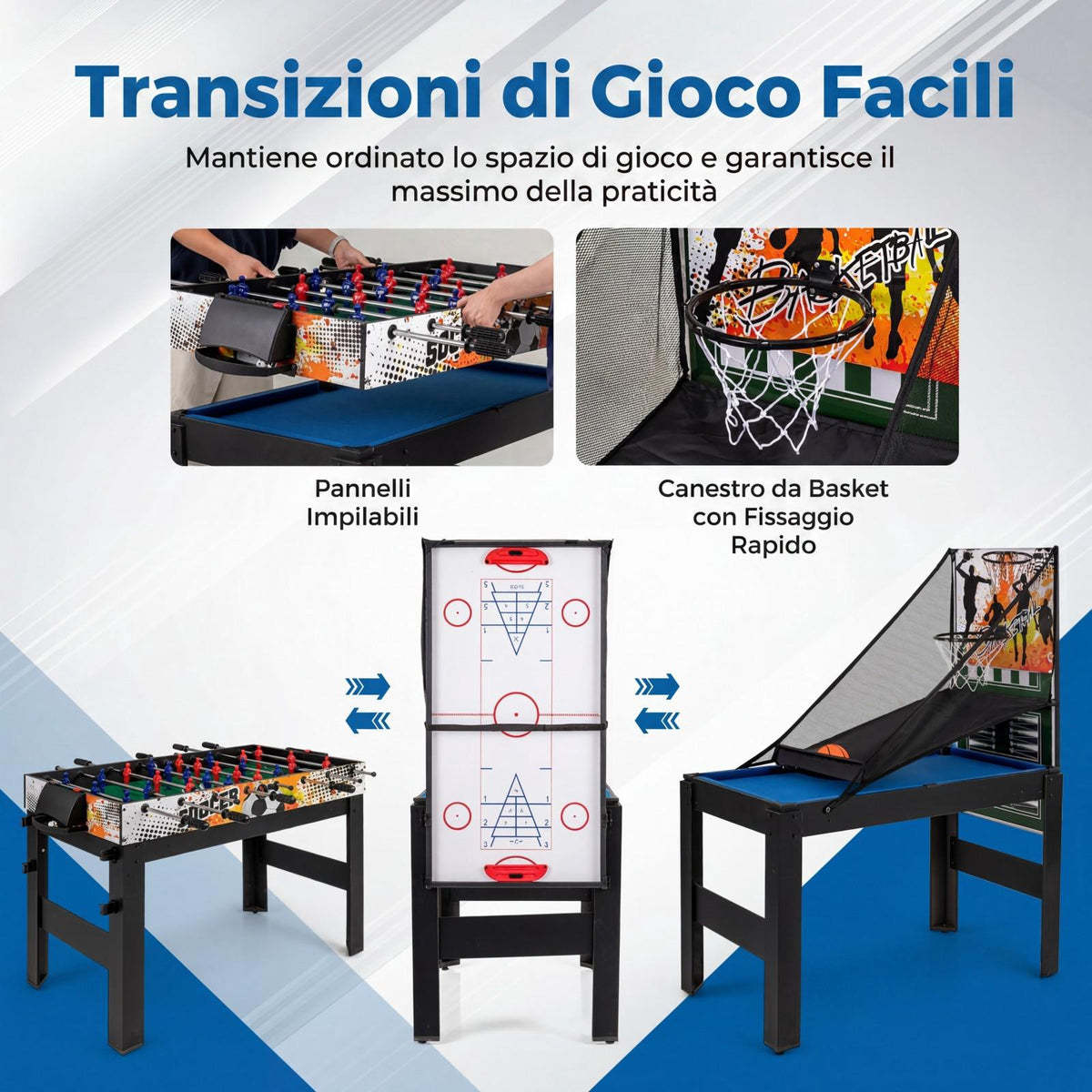 14-in-1 Multi-Game Table Set with Accessories, Black
