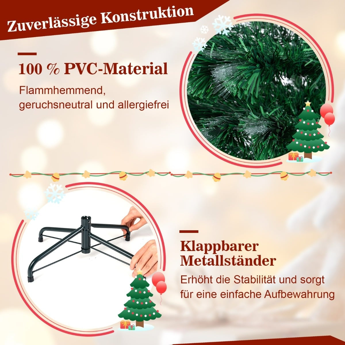 150 cm Artificial Christmas Tree with Lights & Star Top
