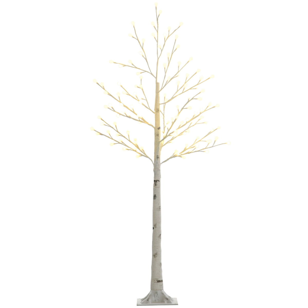 150 cm light tree, birch tree with 120 warm white 3 brightness levels LED, Christmas tree birch, LED artificial birch tree for party, birthday, wedding IP44 white