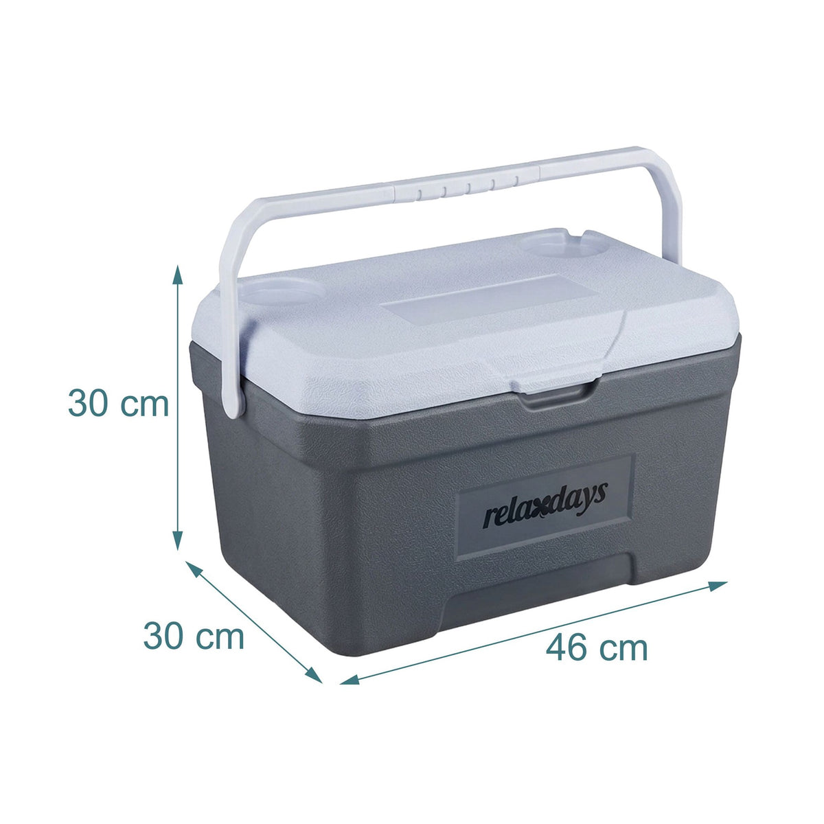 15L Insulated Cool Box with Ice Pack – White/Grey