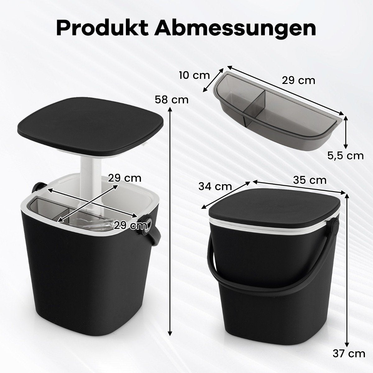 15 L Portable Cool Bar with Liftable Table Top & Bottle Opener Side Table Cool Box Black