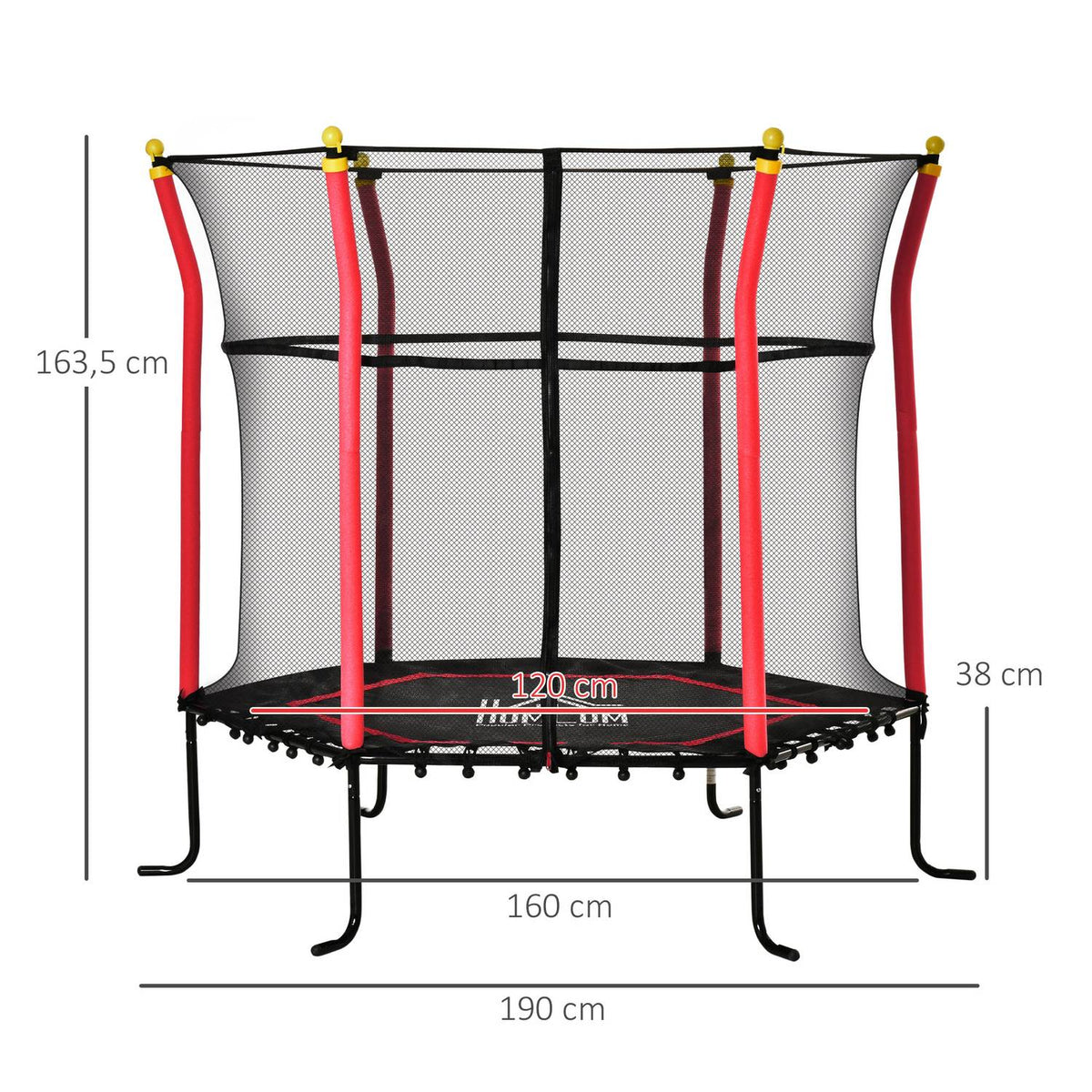 160 Cm Trampoline For Children Garden Trampoline With Safety Net Edge Cover Fitness Trampoline Mini Trampoline With Net For 3-10 Years Children
