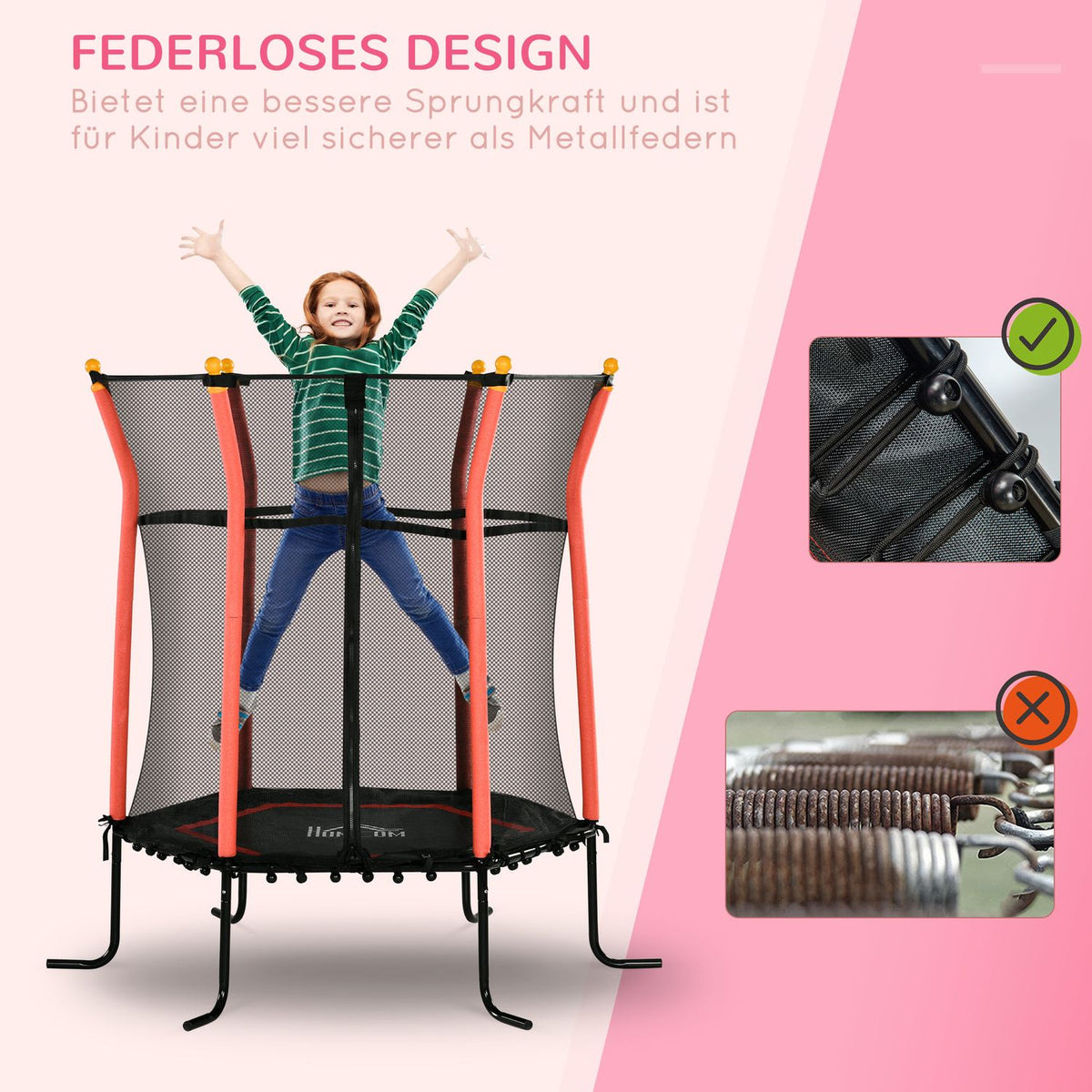 160 Cm Trampoline For Children Garden Trampoline With Safety Net Edge Cover Fitness Trampoline Mini Trampoline With Net For 3-10 Years Children