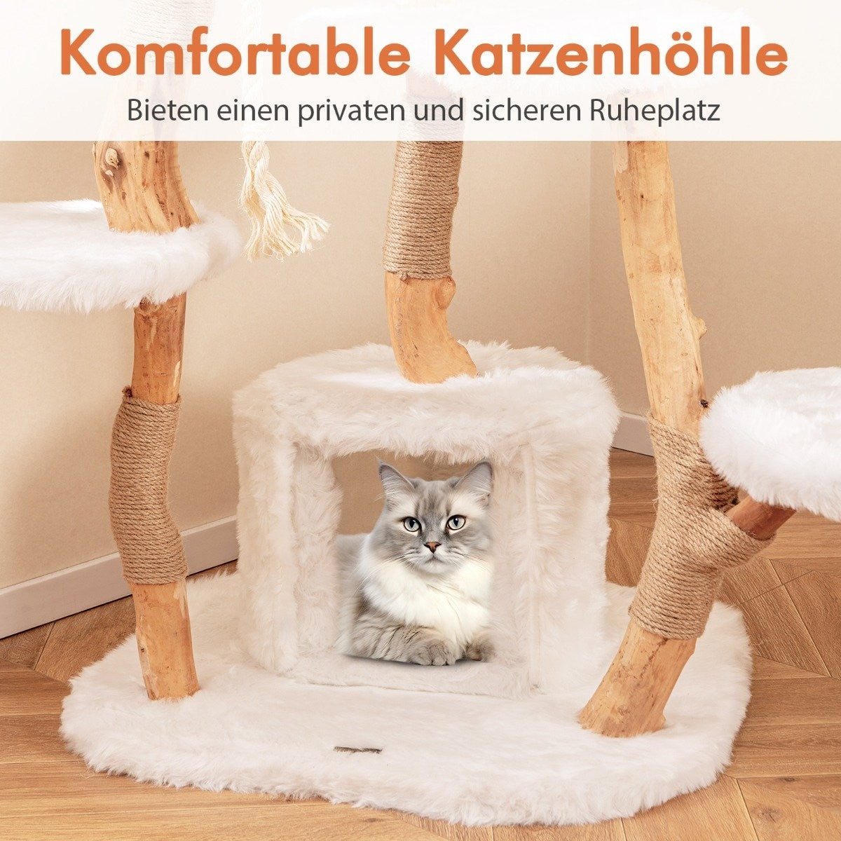 168 cm Cat Tree with Platforms, Cave, and Sisal Posts