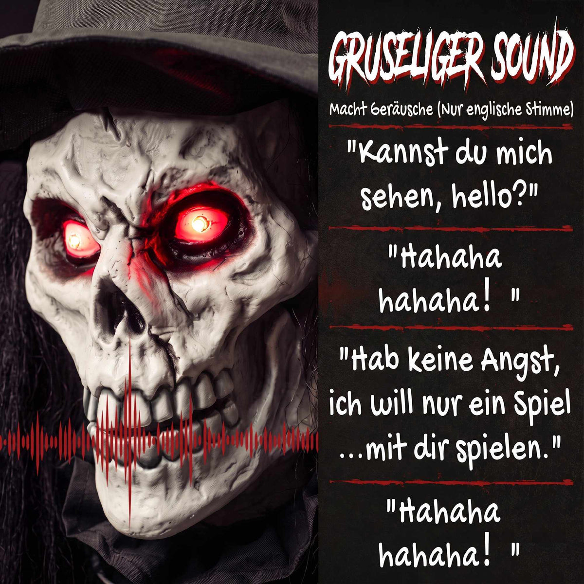 180 cm Animated Halloween Witch with LED Eyes & Sound