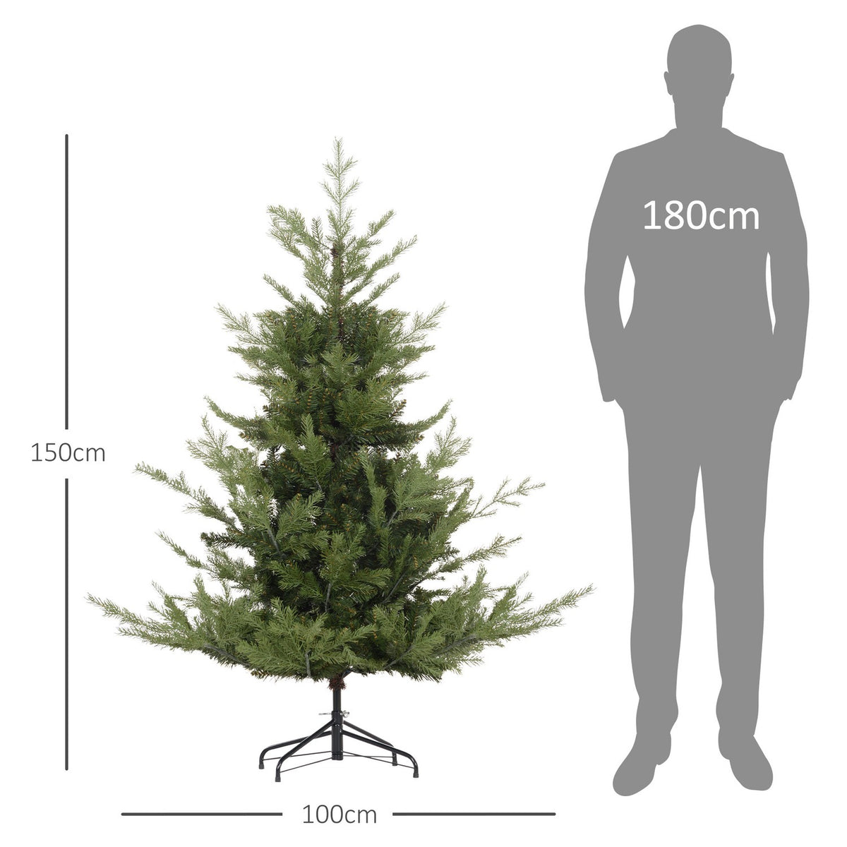 180 cm Artificial Christmas Tree Lifelike Dense Branches Christmas Tree with 1942 Branch Tips Realistic Look for Christmas Green