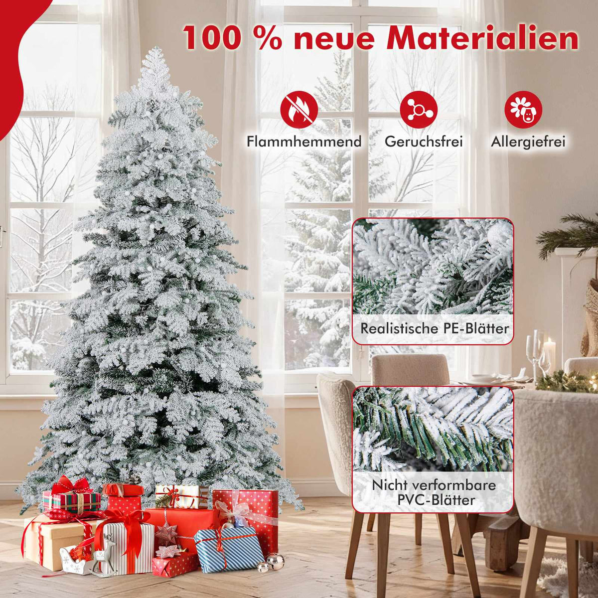 180 cm Artificial Christmas Tree with LED Lights