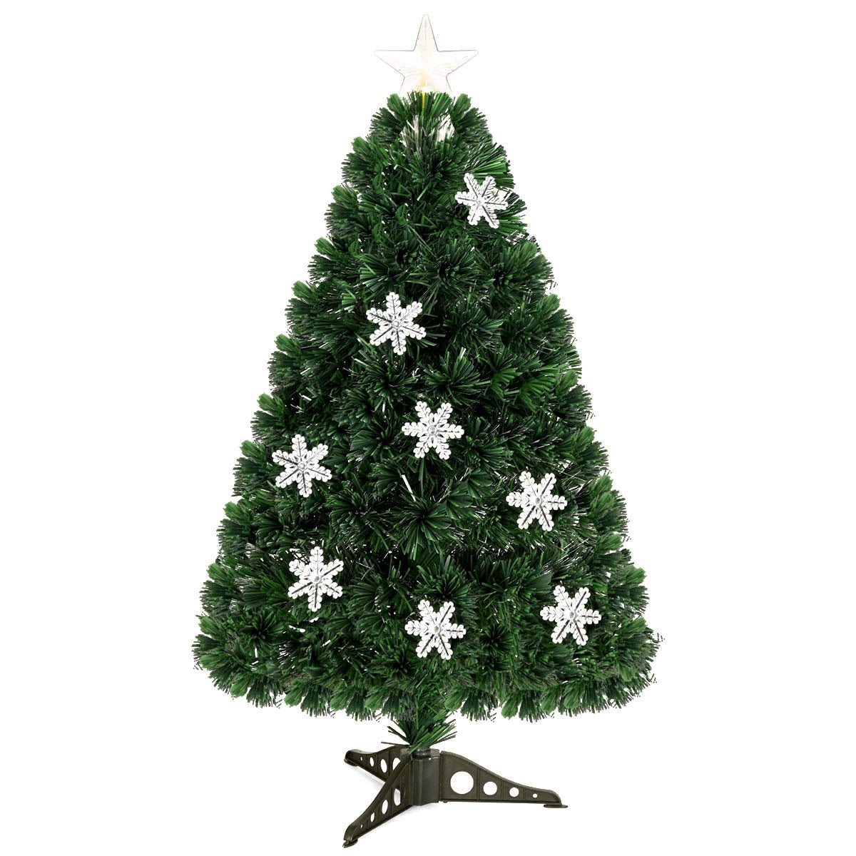 180cm Fiber Optic Christmas Tree, LED Lights, Snowflakes