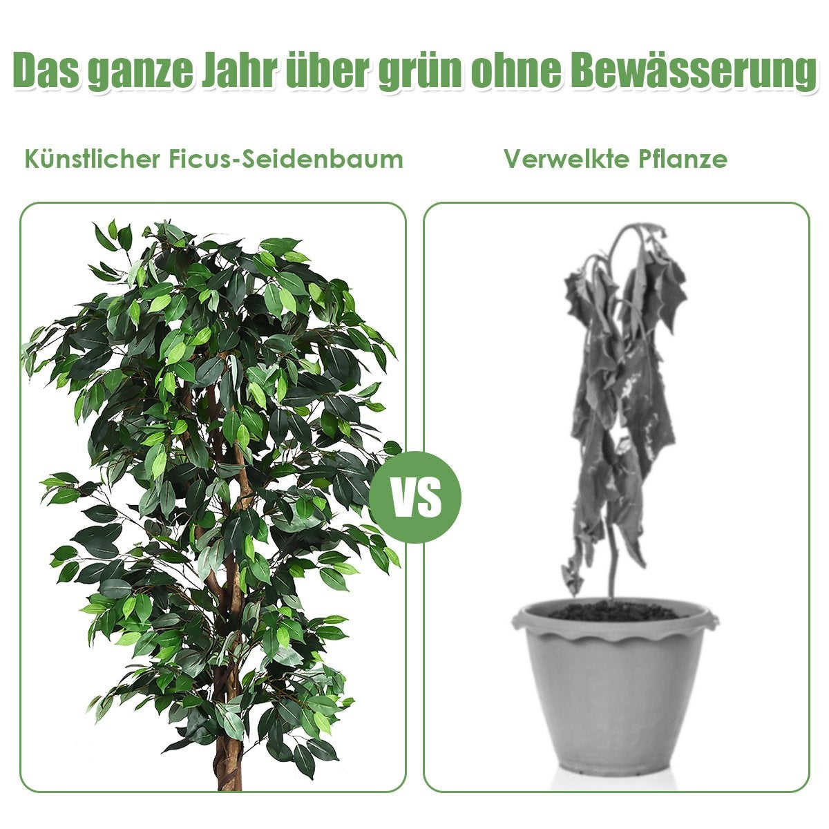 180 cm houseplant decorative artificial plant decorative plant with 1008 leaves and natural trunk