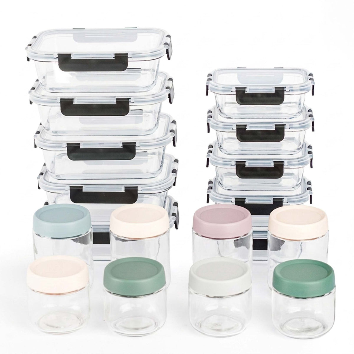 18-Piece Glass Food Storage and Preserving Jar Set