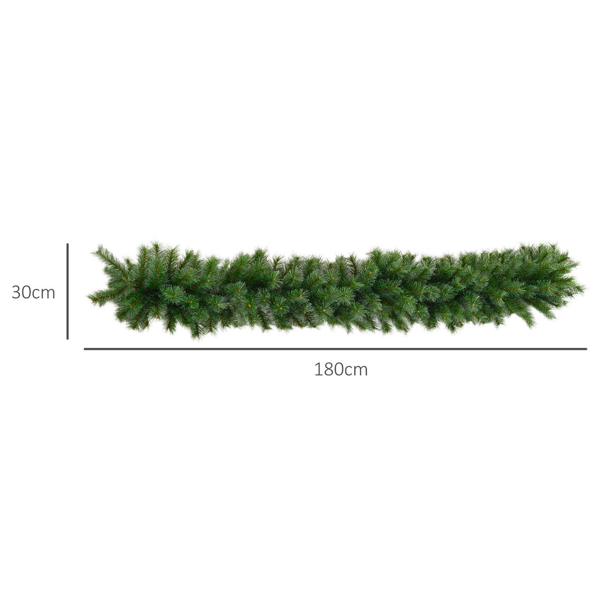 1.8m Artificial Christmas Garland with 160 Tips Christmas Tree Garland for Stairs & Fireplace Festive Flower Decoration in Green