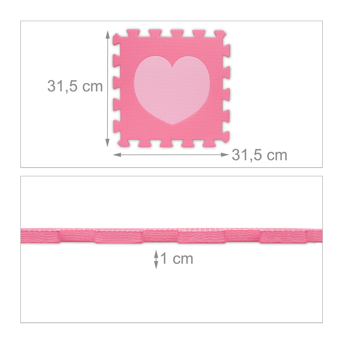 18-piece puzzle mat heart