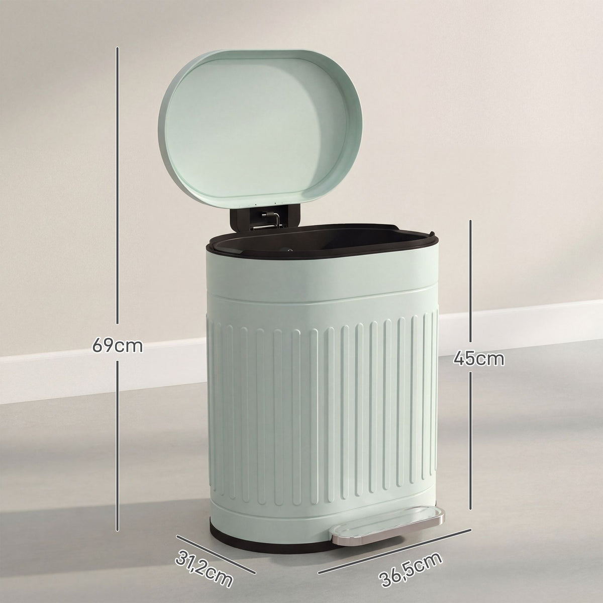 20L Metal Pedal Bin, Soft-Close, Removable Inner Bucket