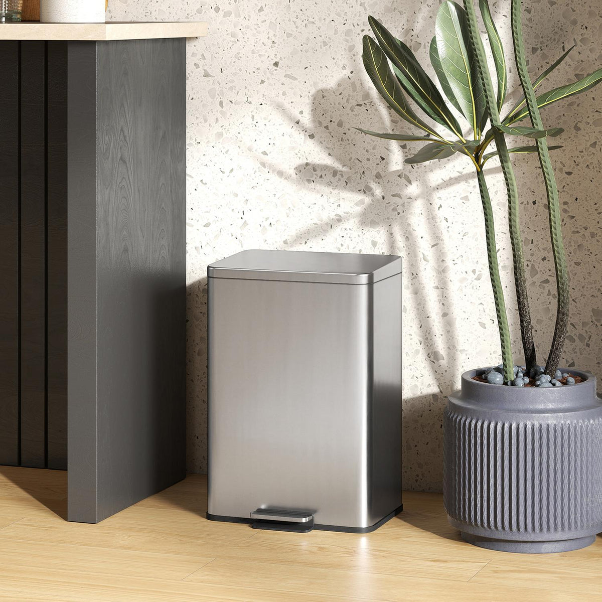 20L Pedal Bin with Soft-Close Lid, Removable Inner Bucket