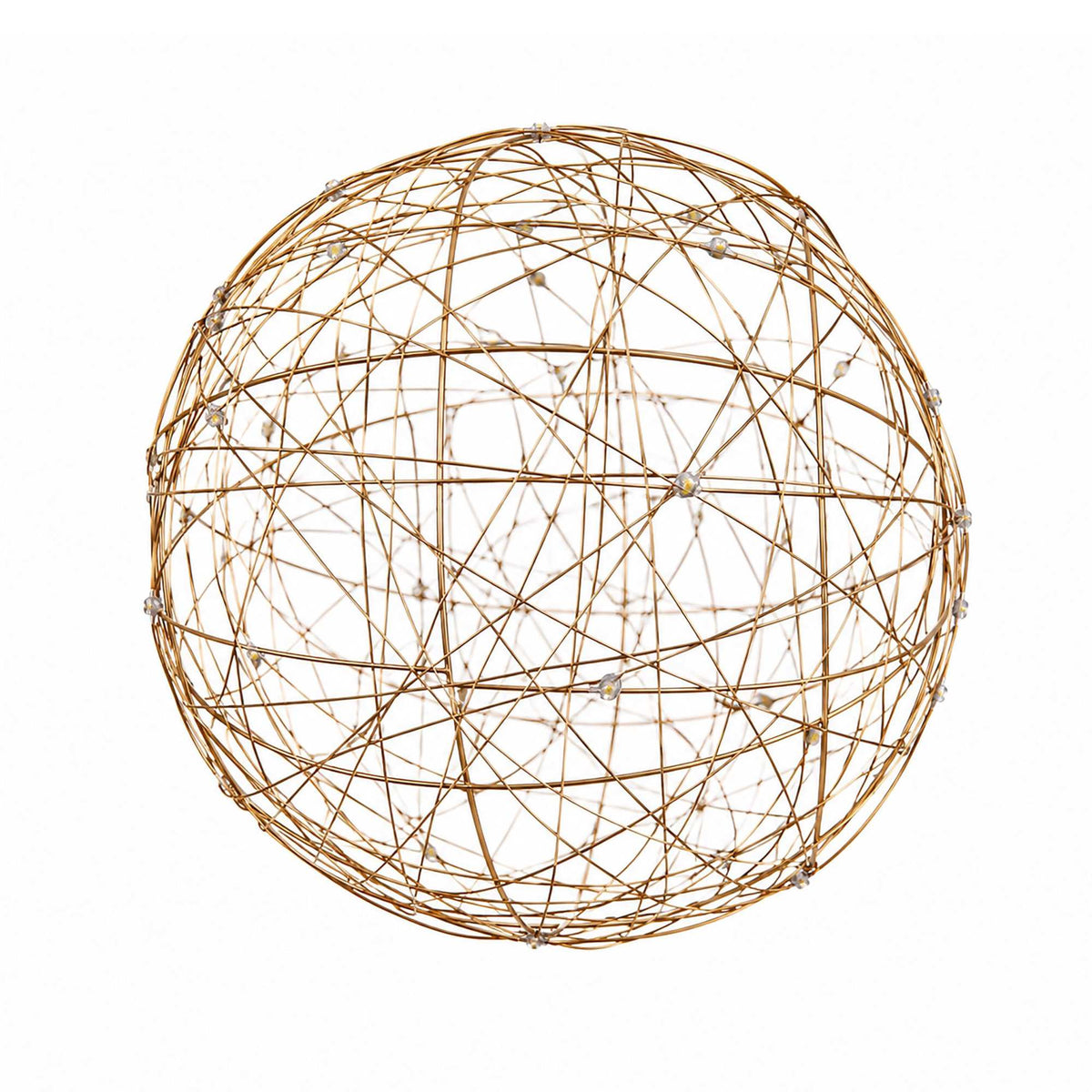 20 cm Gold LED Decor Ball – Warm White Light Sphere