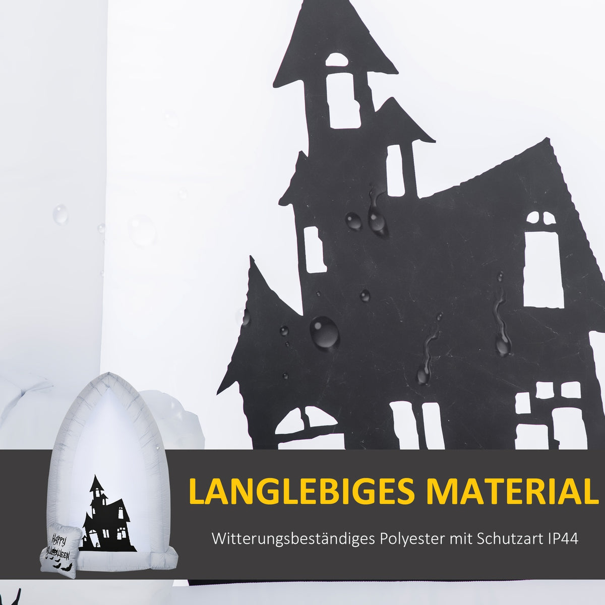 210Cm Tombstone Halloween Decoration Inflatable Tombstone With Led Light Projection And Blower Inflatable Halloween Decoration Ip44 Waterproof