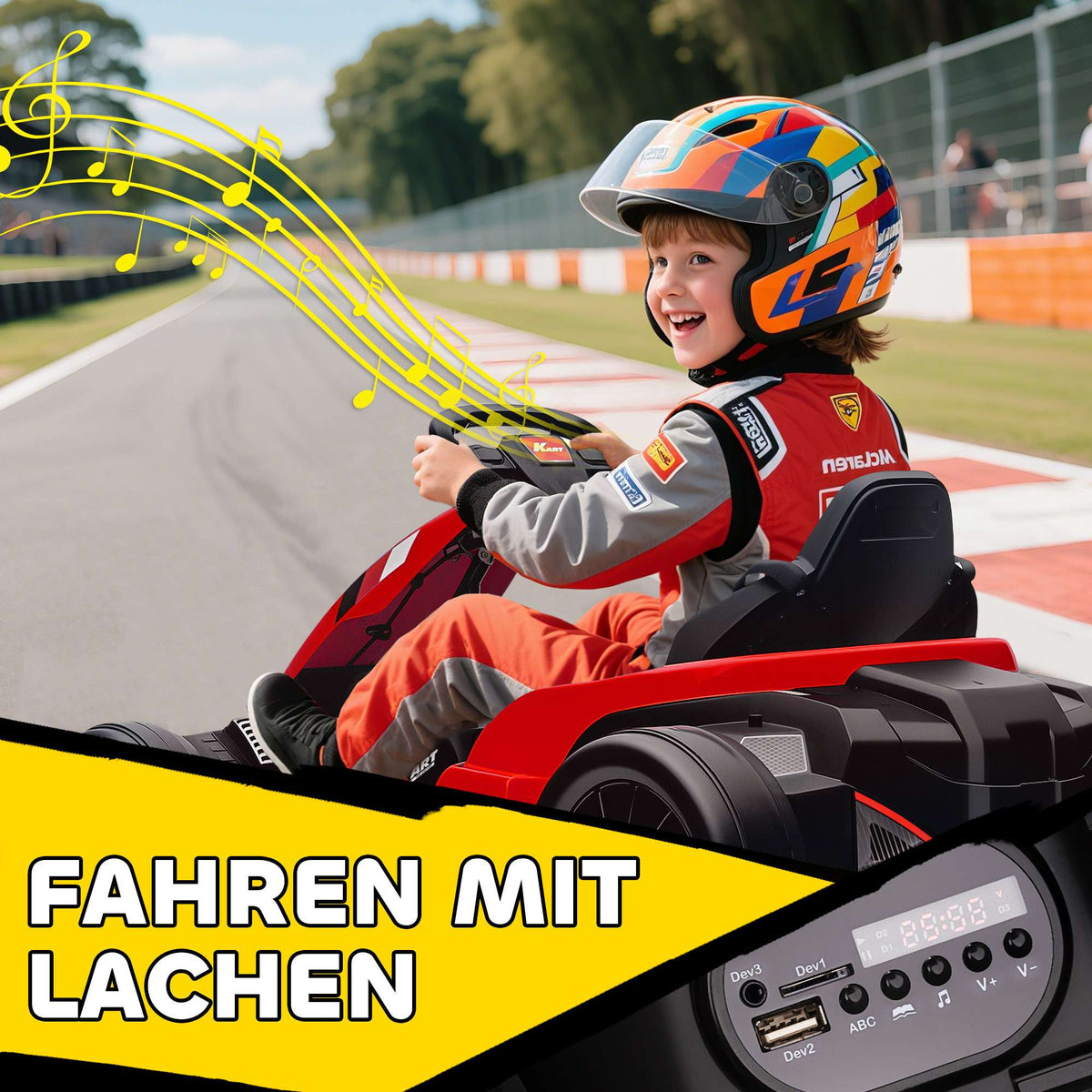 24V Electric Go-Kart, Drift Mode, Adjustable Seat, Ages 6-12