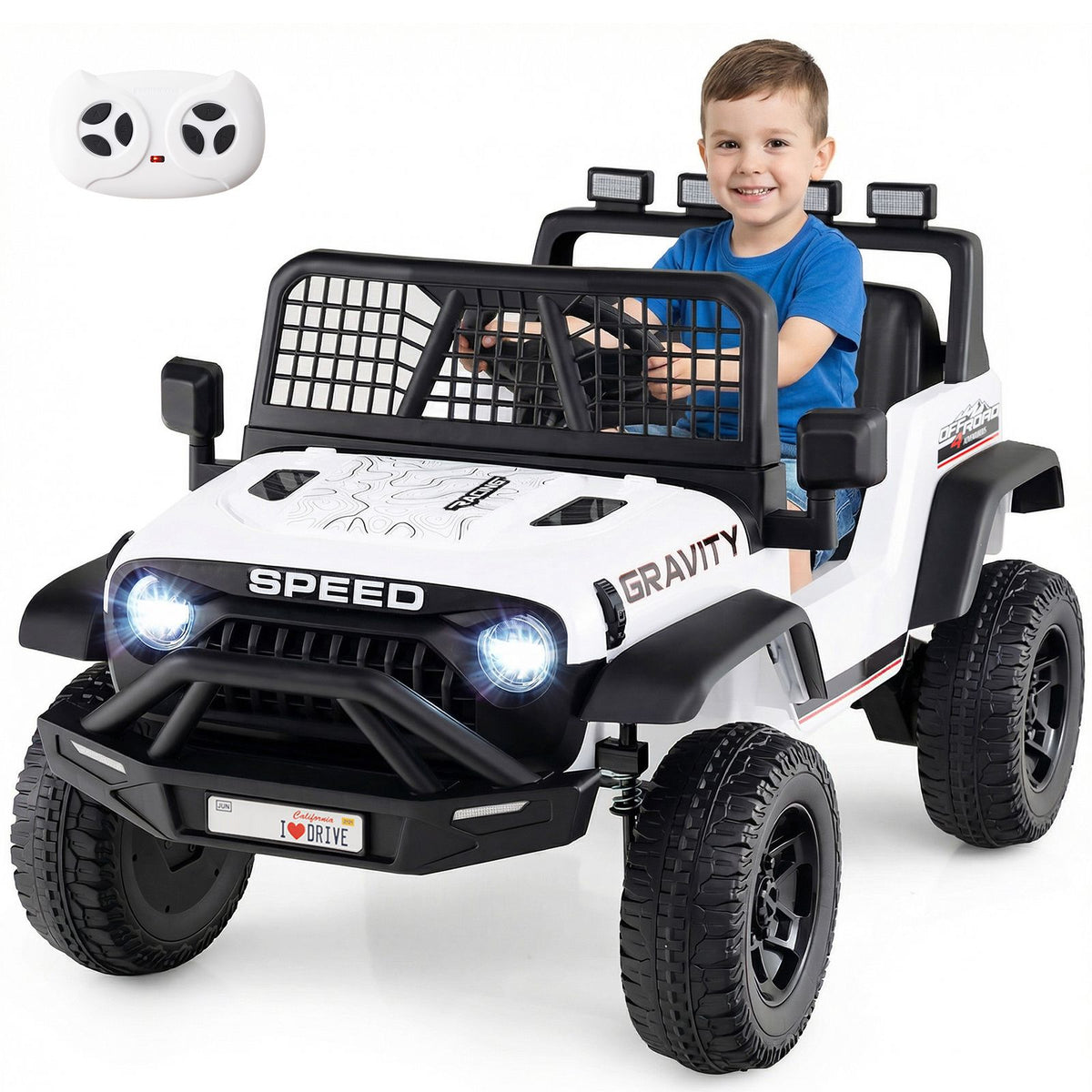 24V Electric Kids Car with Remote, Music, LED Lights