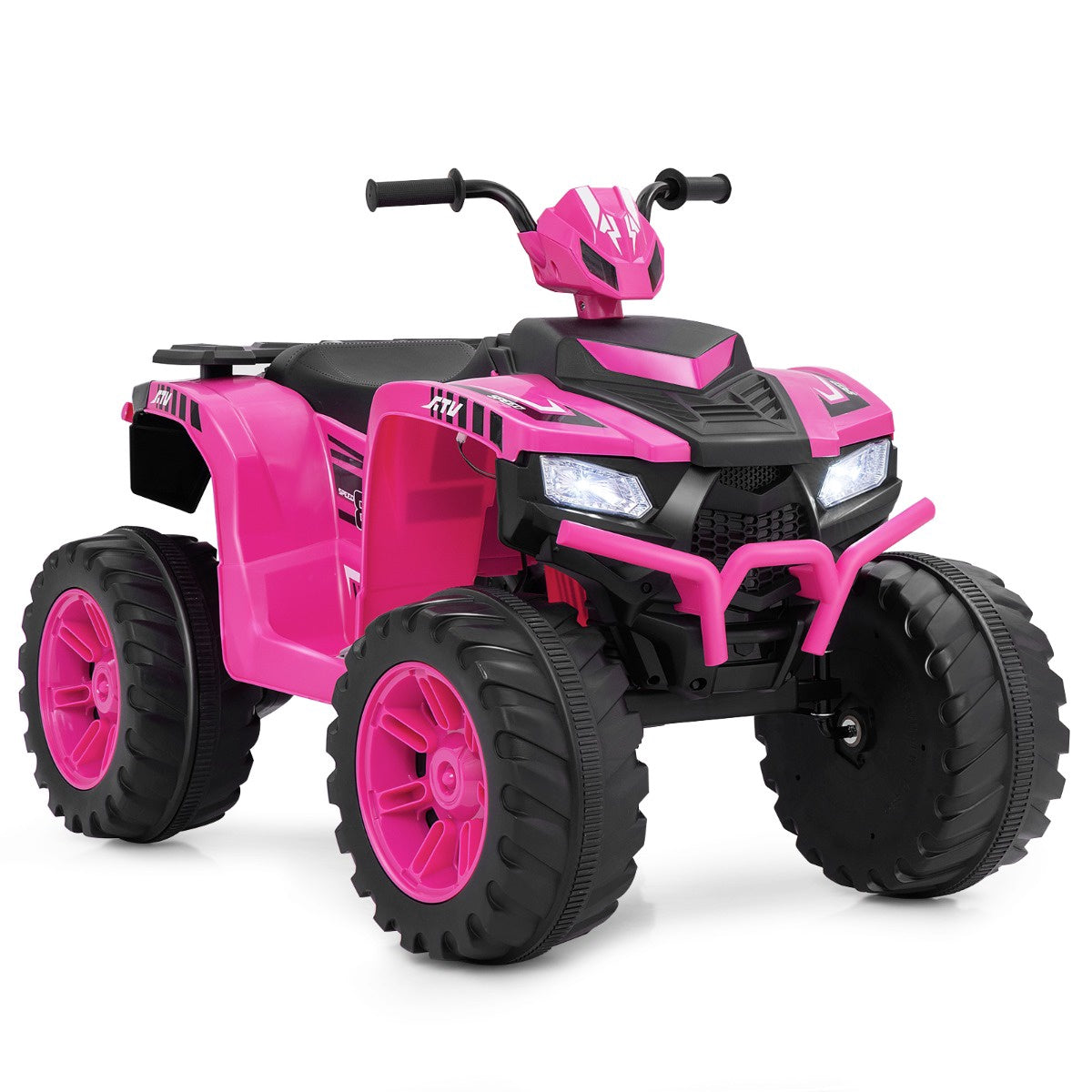 24V Kids Electric Quad, 2-Speed, Wireless Music, Pink