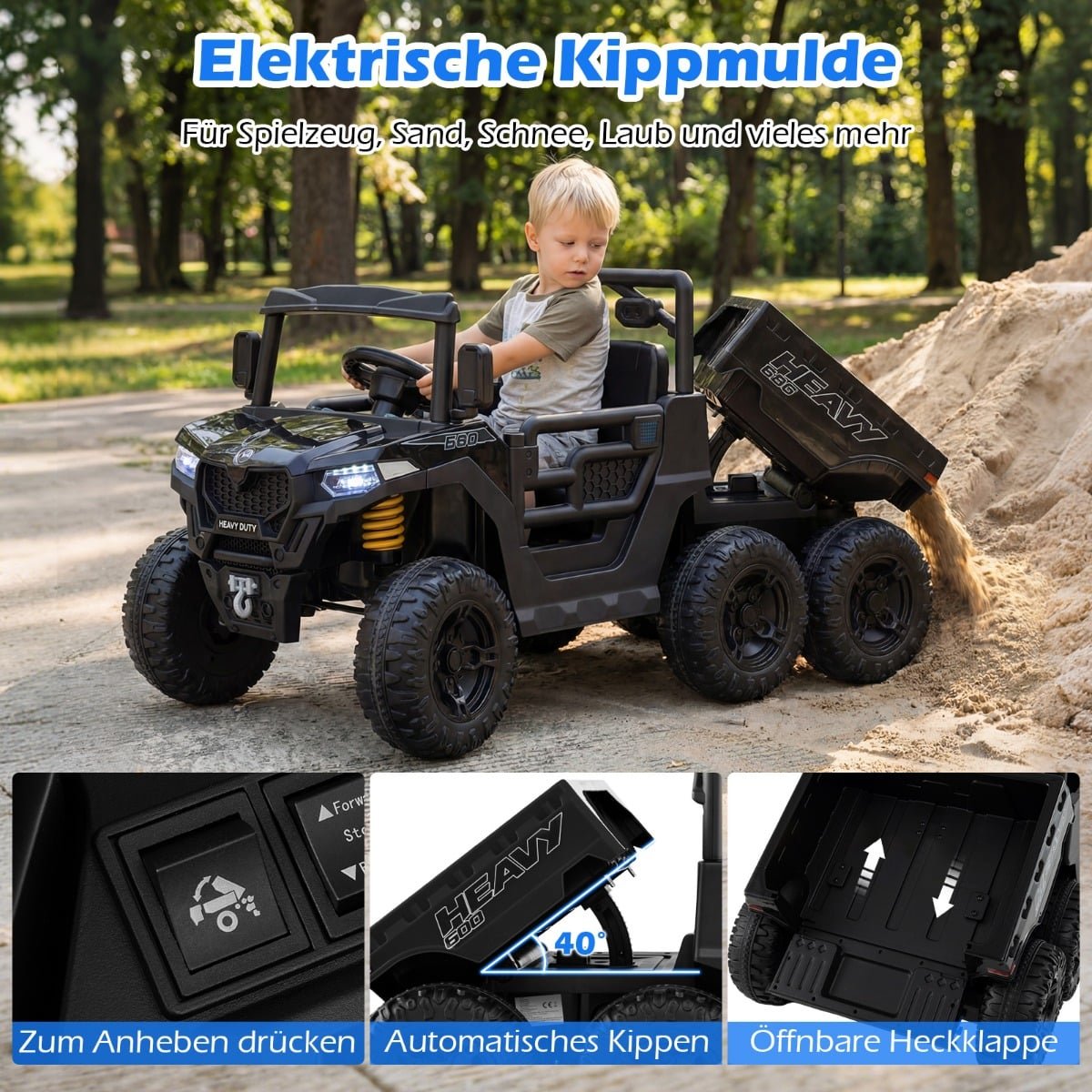 24V Kids Ride-On Dump Truck with Remote & LED Lights