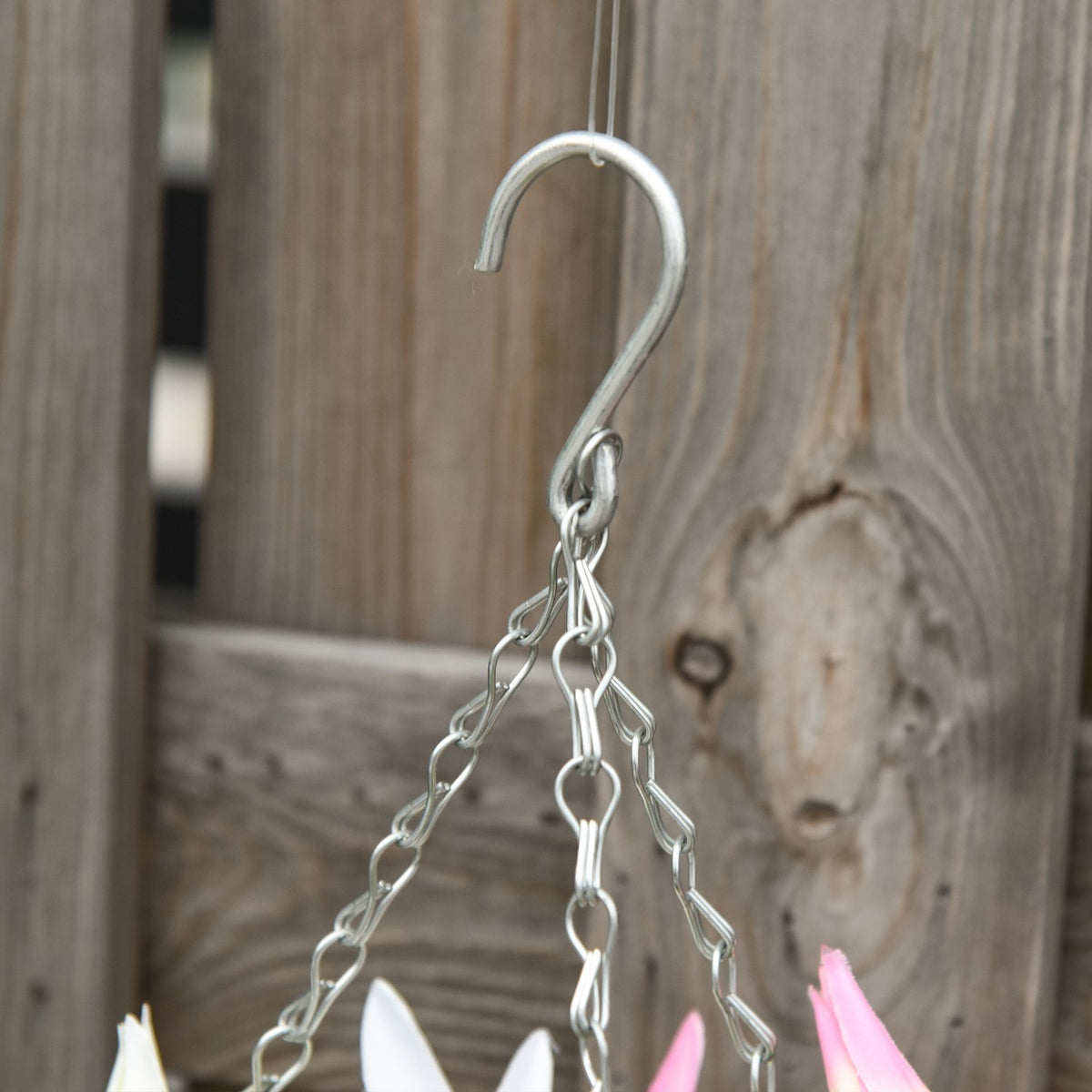 2 Artificial Hanging Plants Clematis In Pot With Hooks, Decoration, Pe, Pink+Green, 30X30X32Cm