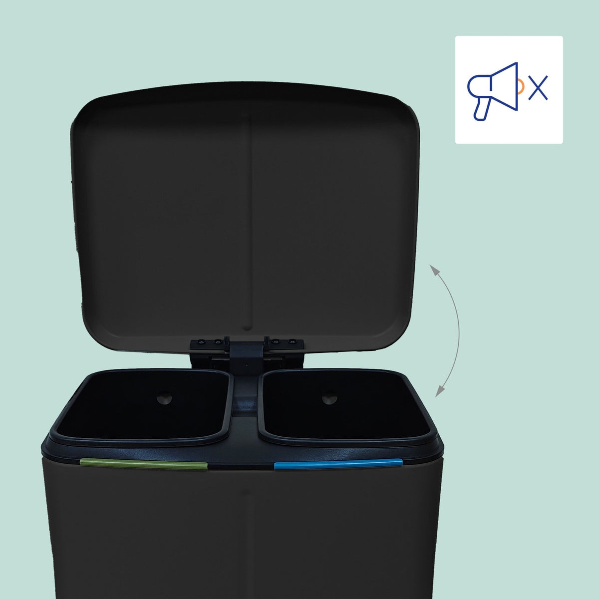 2-Bin Kitchen Waste Separator with Pedal and Soft-Close