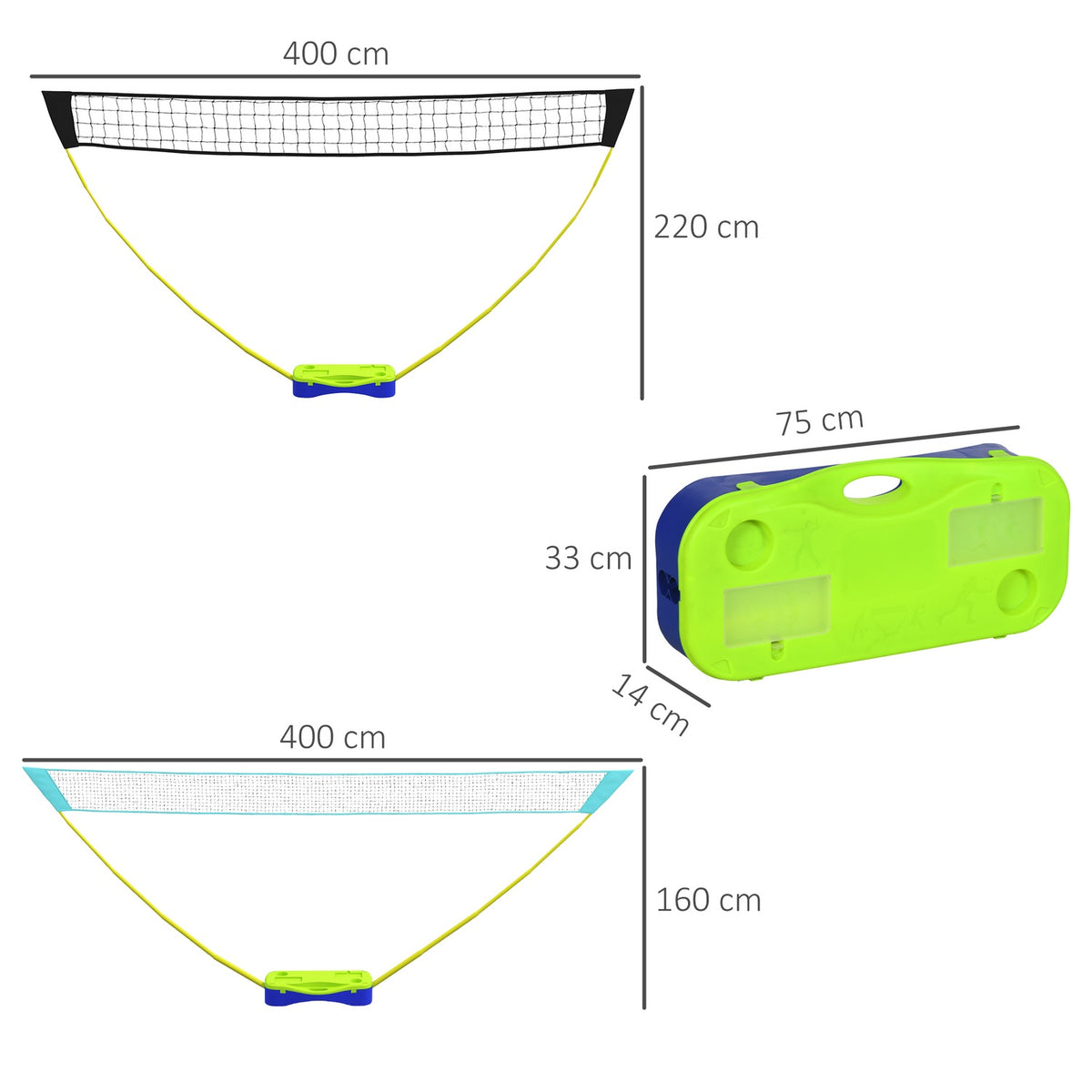 2 In 1 Badminton Set, Badminton Net With Stand, Volleyball Net, Adjustable, With Carry Bag, For Indoor, Outdoor