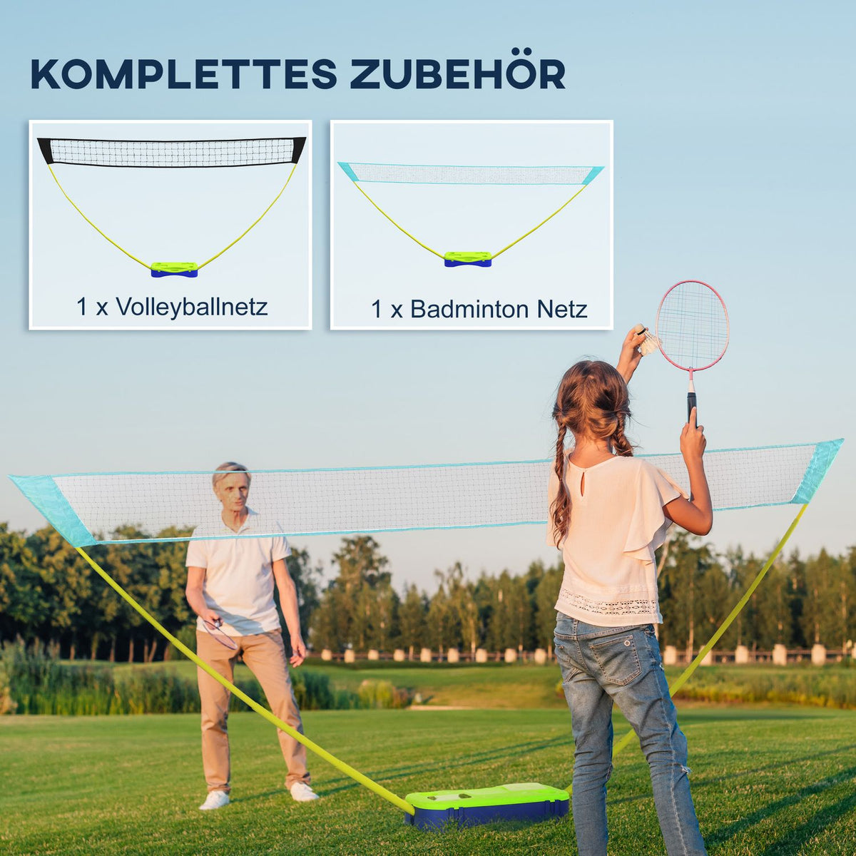 2 In 1 Badminton Set, Badminton Net With Stand, Volleyball Net, Adjustable, With Carry Bag, For Indoor, Outdoor