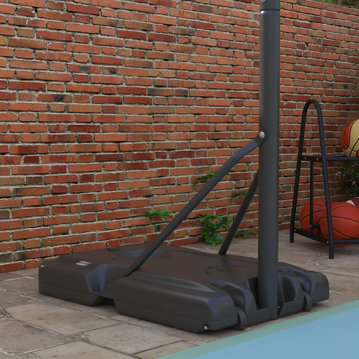 2-In-1 Basketball Stand 195-370 Cm Height-Adjustable Basketball Hoop With Steel Stand