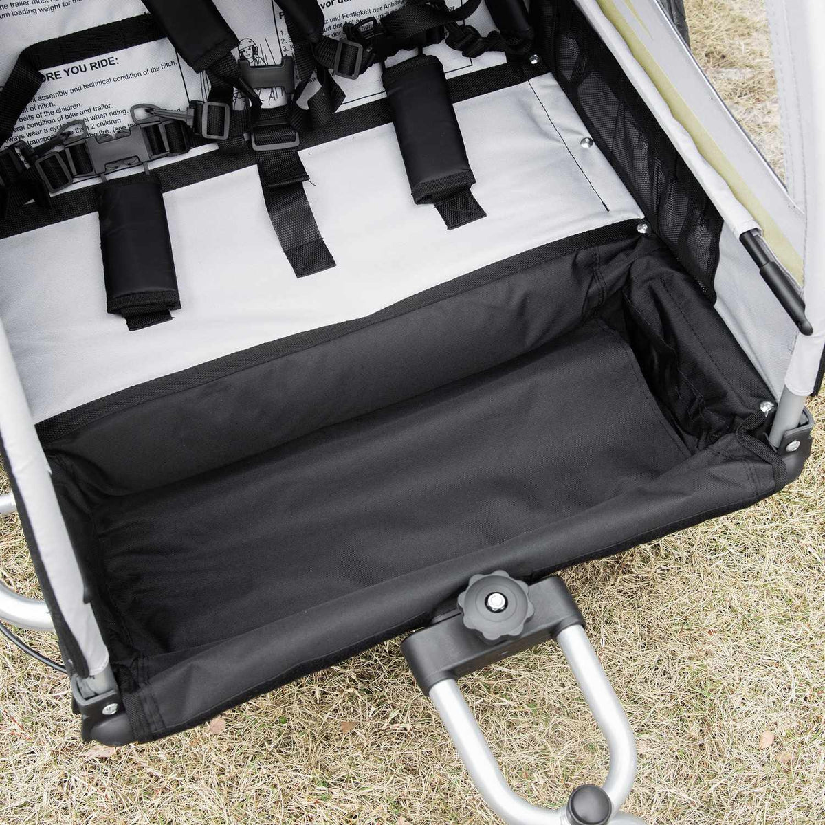 2 In 1 Child Trailer, Bicycle Trailer With 5-Point Safety Belt, 360° Rotatable With Flag For Max. Two Children Aged 1.5 Years And Over