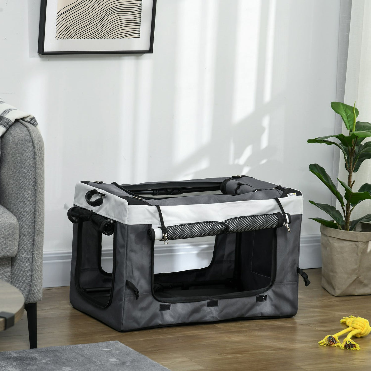 2 In 1 Dog Buggy Pet Cart Dog Trolley With Removable Basket, 2 Safety Leashes Folding Cat Cart For Small And Miniature Dogs