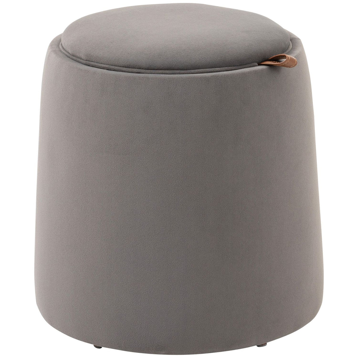 2-In-1 Ottoman Stool Round Ottoman Footstool Including Storage Space, Removable Lid In Velvet Look Side Table Dark Gray