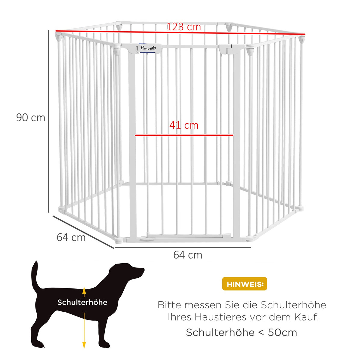 2 In 1 Puppy Playpen, Barrier With 6 Panels, Outdoor Enclosure, Foldable Puppy Run, For Medium-Sized Dogs With Closing Aid