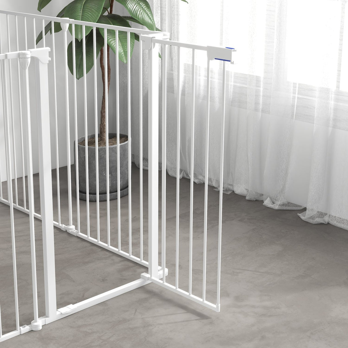 2 In 1 Puppy Playpen, Barrier With 6 Panels, Outdoor Enclosure, Foldable Puppy Run, For Medium-Sized Dogs With Closing Aid