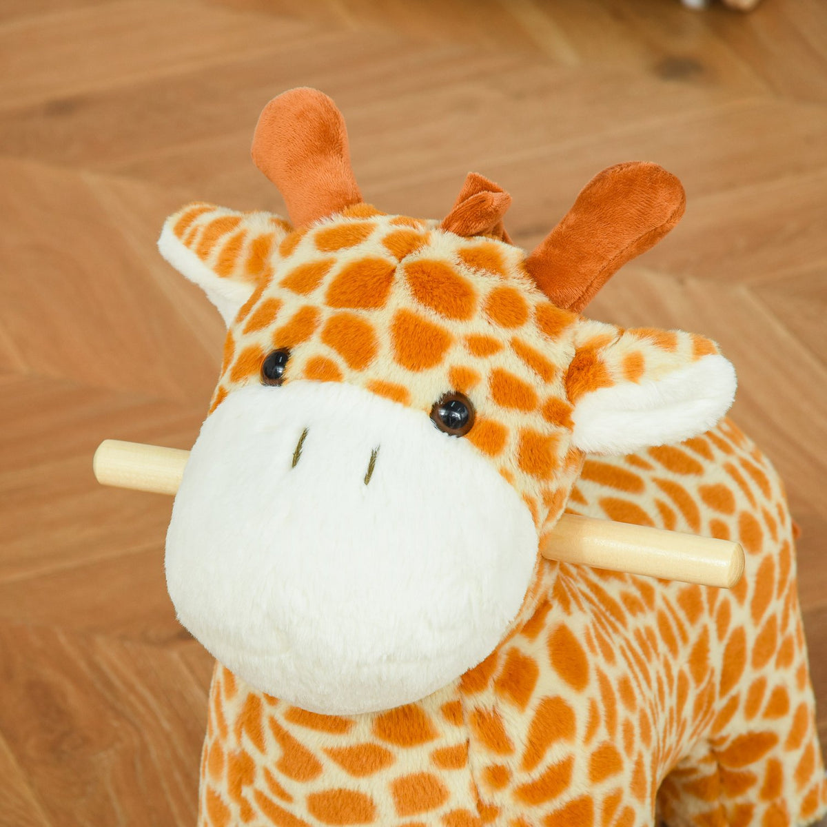 2-In-1 Rocking Horse Wheels Yellow Plush Toy Convertible 63X38X63Cm