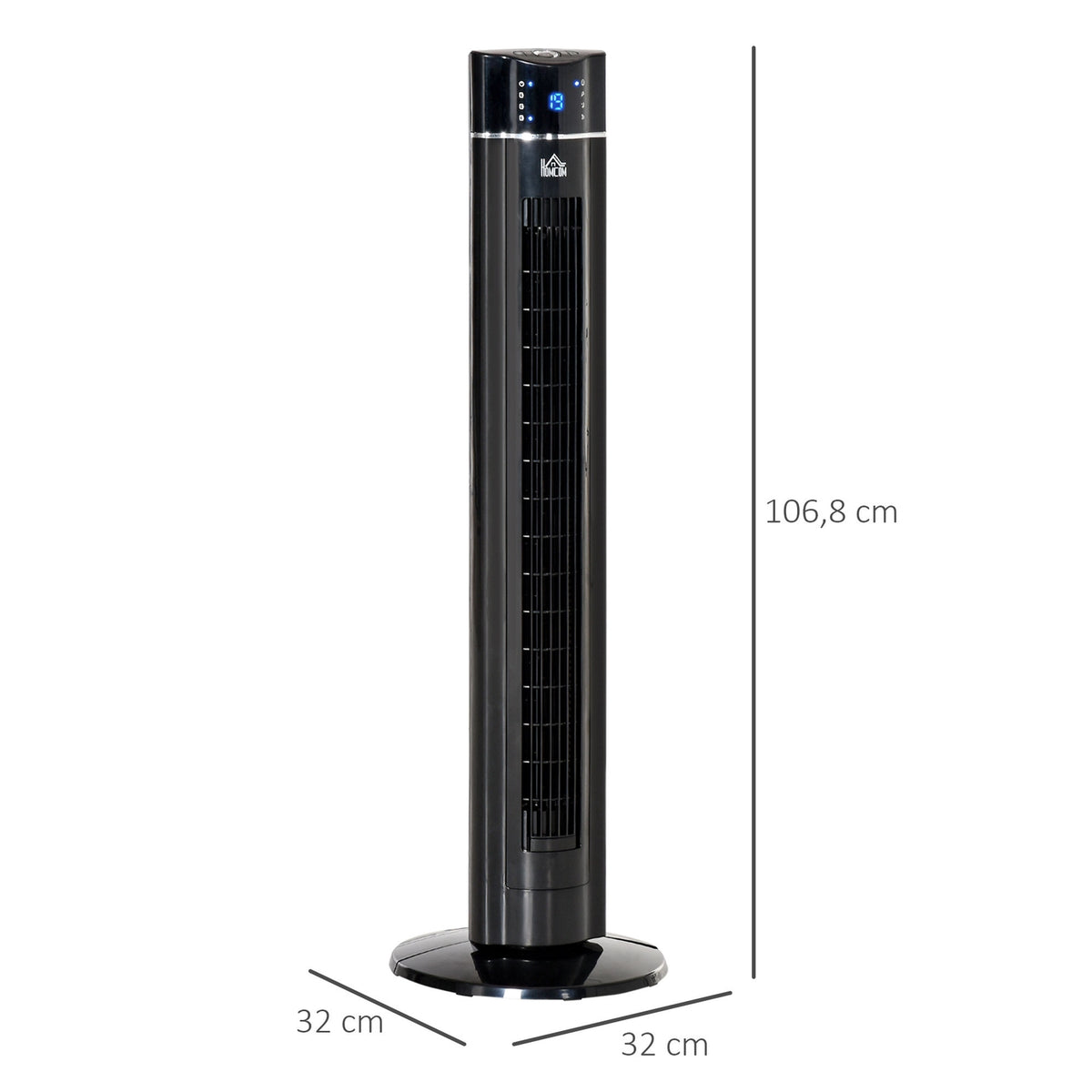2-In-1 Tower Fan Stand Fan With Remote Control, Ionizer, Timer, 3 Levels, 60° Oscillation, 60W, Black