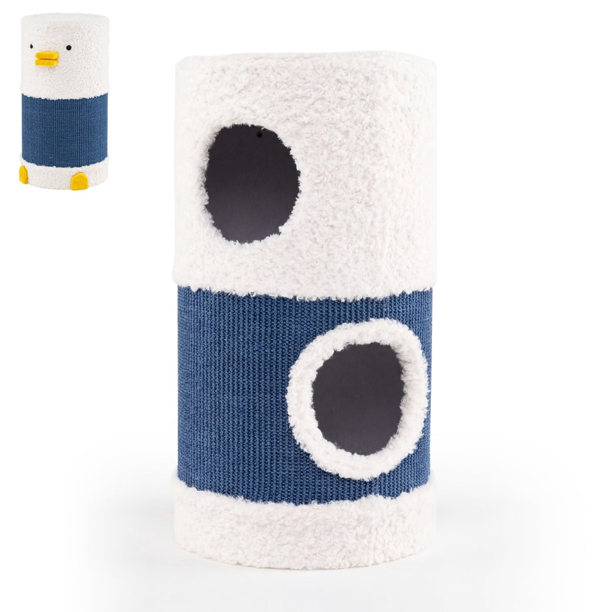 2-Level Cat House with Sisal Scratch Mat and Hideaway