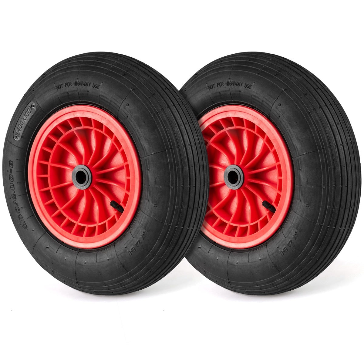 2 Pack 4.80/4.00-8 Wheelbarrow Tires, 40cm Rubber Wheels