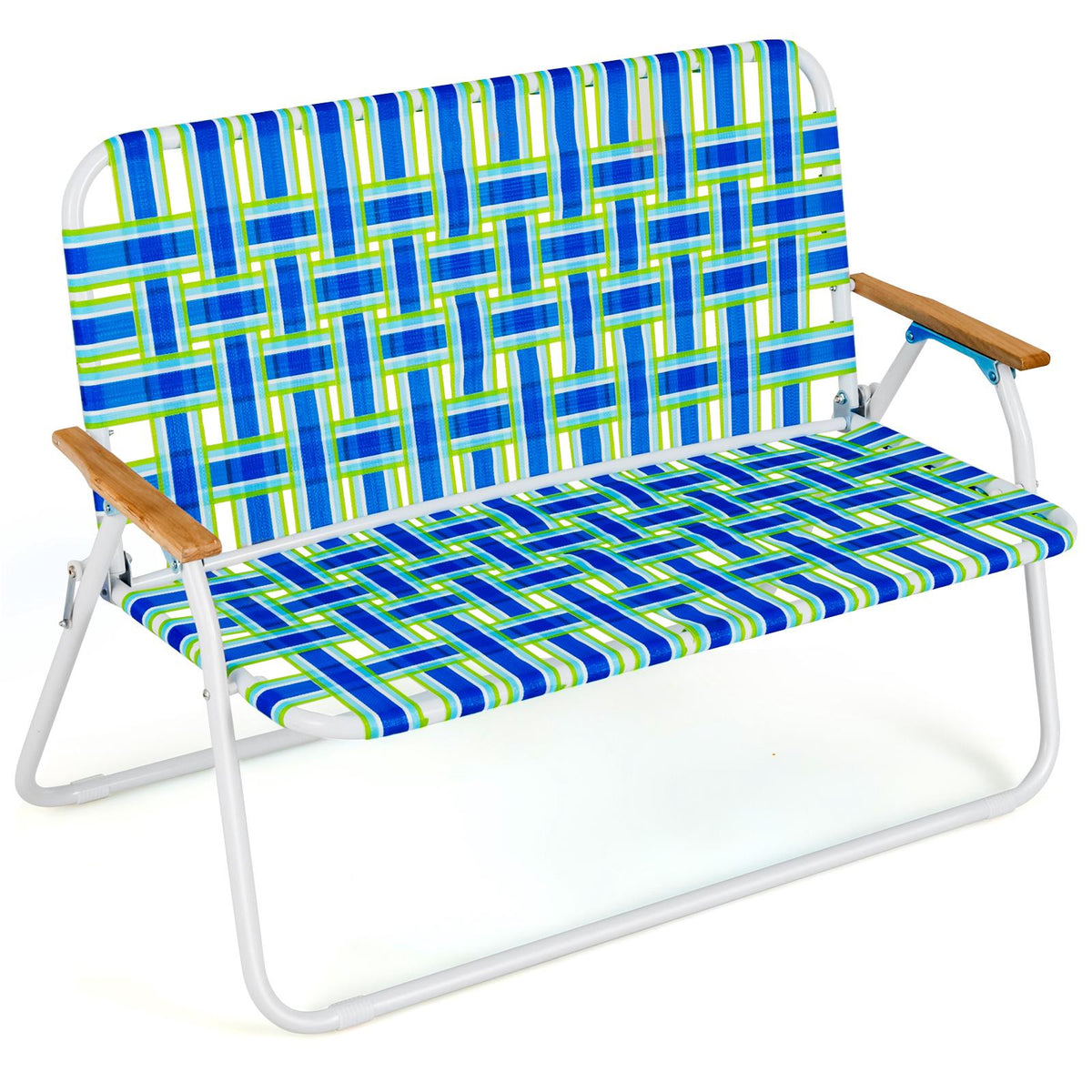 2-Person Folding Outdoor Chair with Armrests, 661 lb