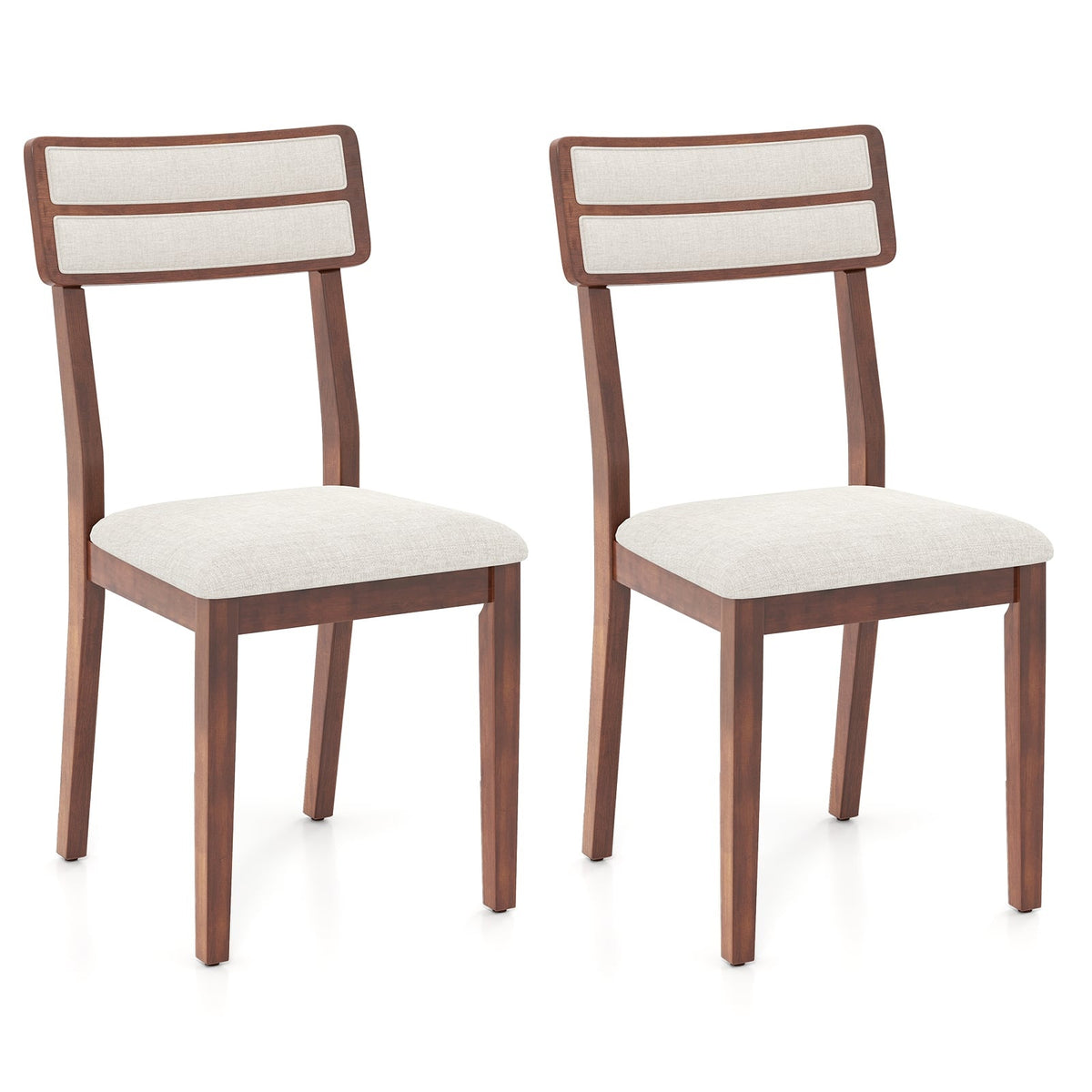 2-Piece Dining Chairs Set, Padded Seat, Rubberwood Legs