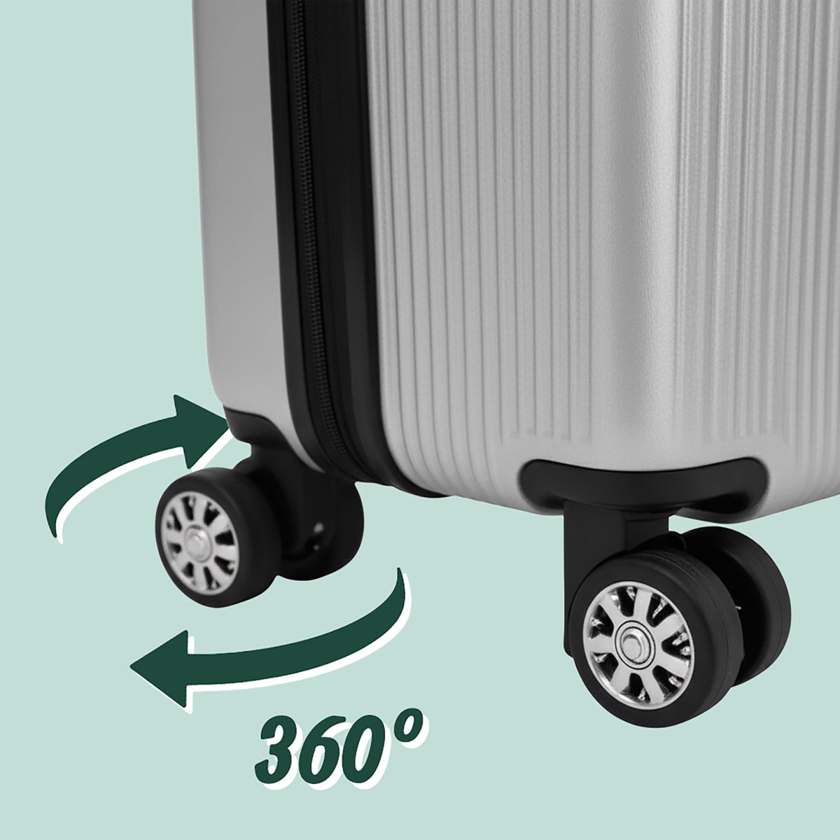 2-Piece Hard-Shell Luggage Set with 360 Wheels