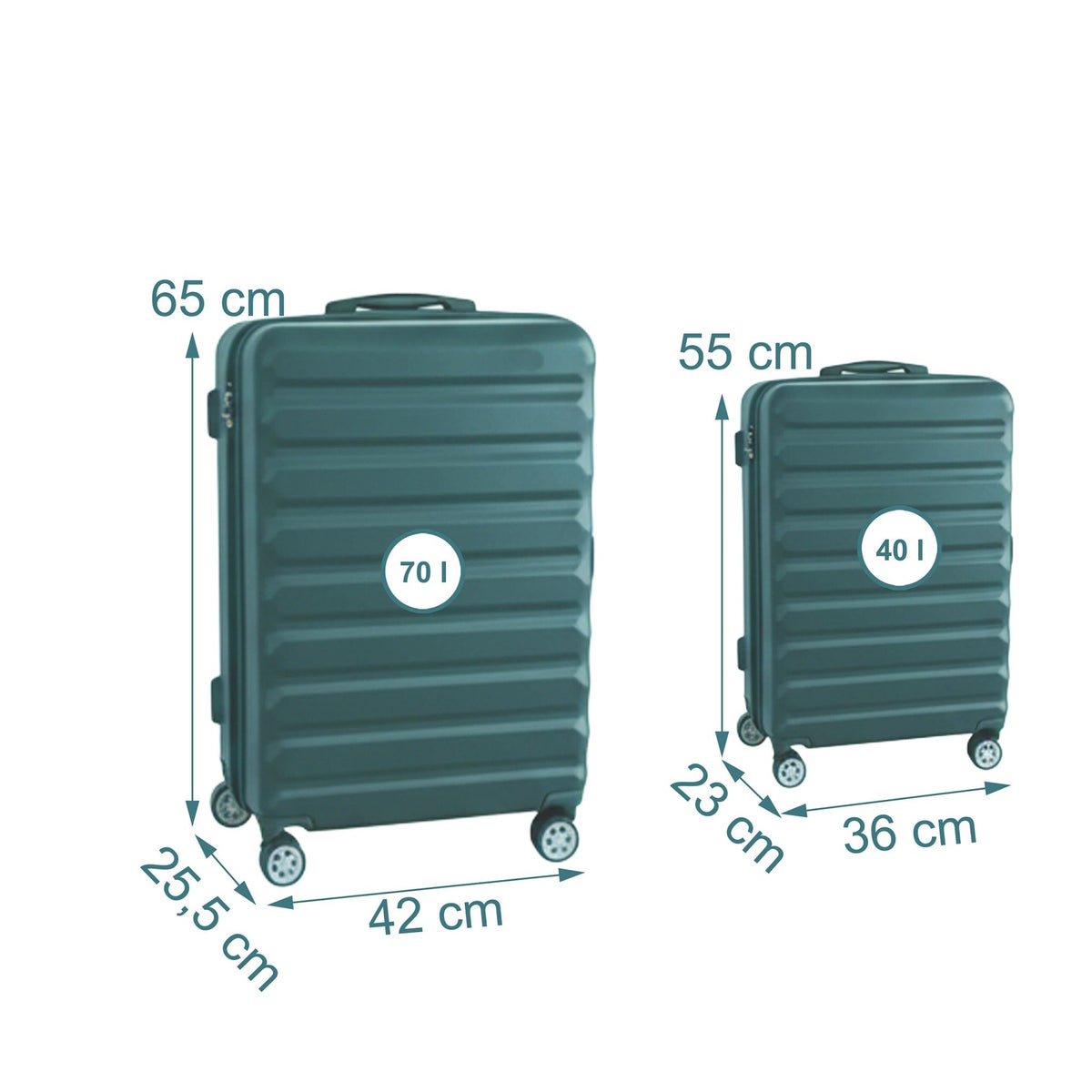 2-Piece Hard-Shell Luggage Set with Wheels