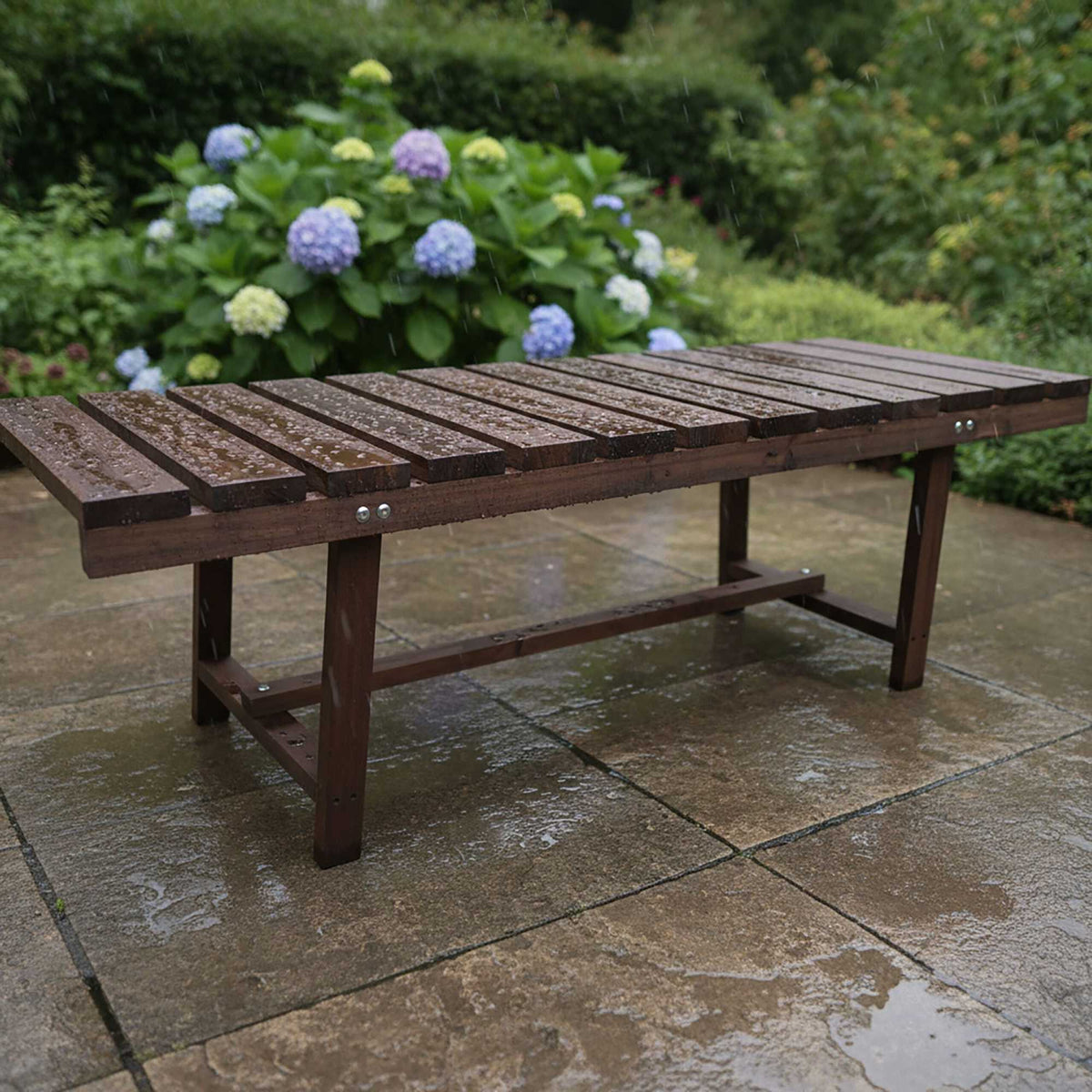 2-Seat Fir Wood Garden Bench – Outdoor Furniture