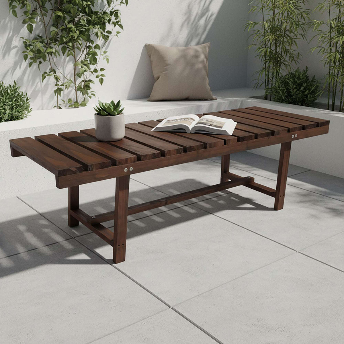 2-Seat Fir Wood Garden Bench – Outdoor Furniture