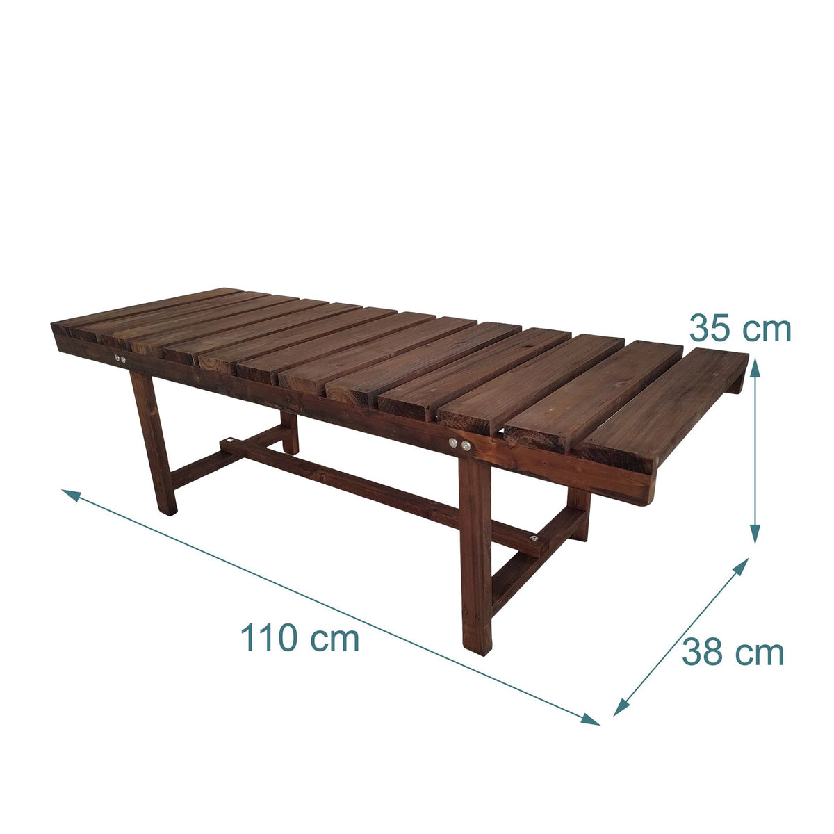 2-Seat Fir Wood Garden Bench – Outdoor Furniture