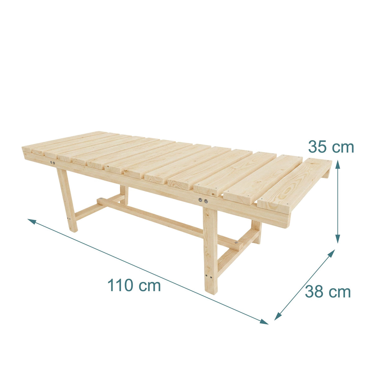 2-Seat Fir Wood Garden Bench for Outdoor Relaxation