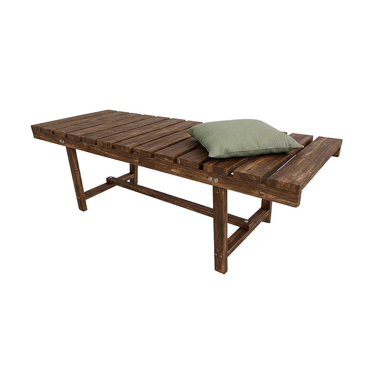 2-Seat Fir Wood Garden Bench for Outdoor Use