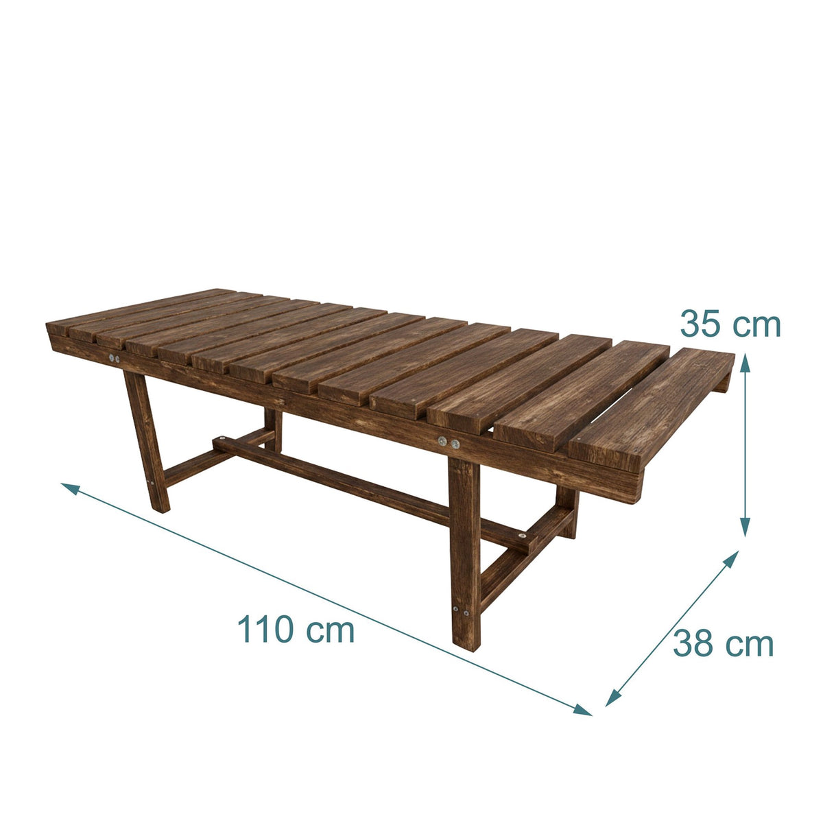 2-Seat Fir Wood Garden Bench for Outdoor Use