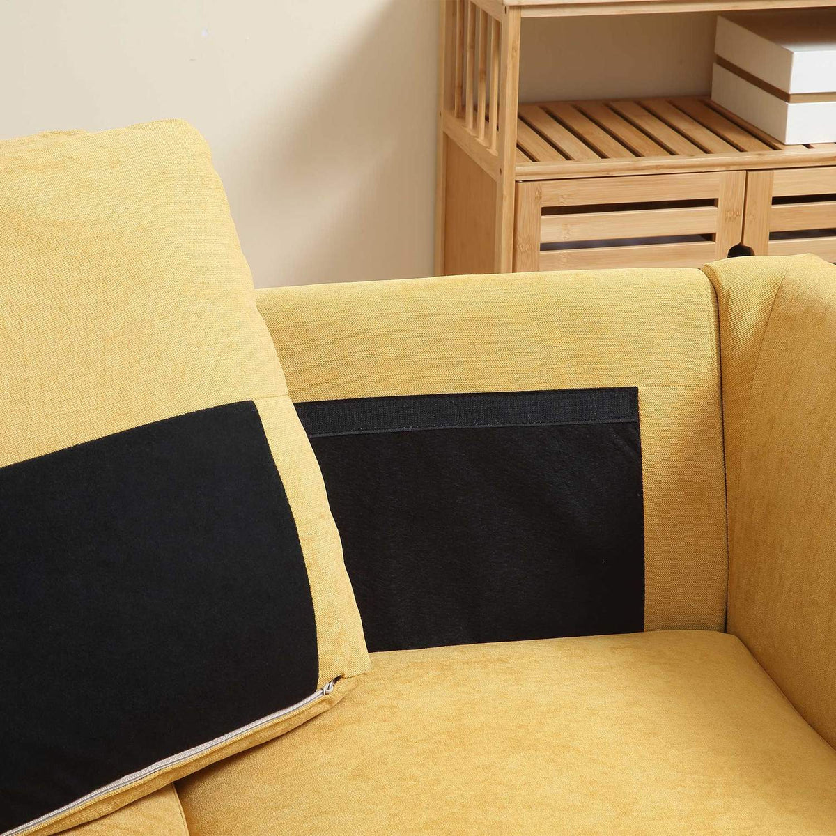 2-Seater Double Sofa In Linen Look, Loveseat In Retro Design, Up To 300 Kg, Yellow, 137X80X87Cm For Living Room